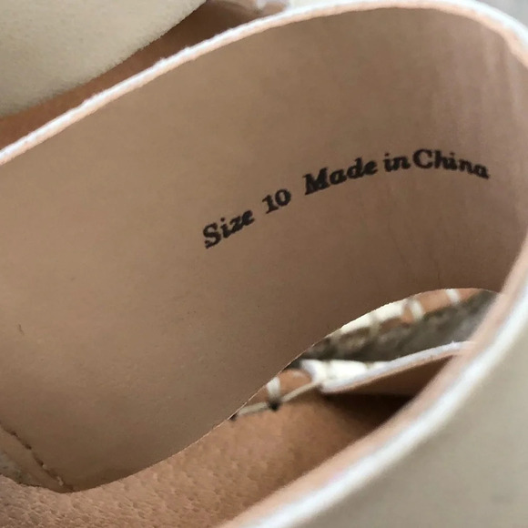 Dolce Vita Womens 10 Cream Leather Espadrille Wedge Sandals Summer 4.5” Heel - Picture 4 of 9